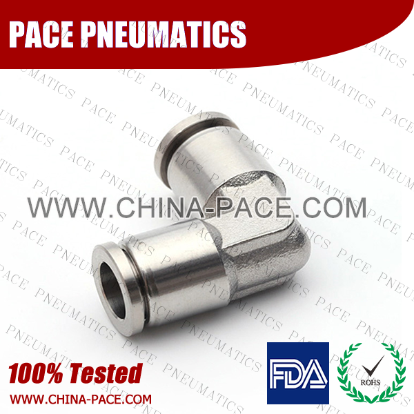 union elbow Stainless Steel Push-In Fittings, 316 stainless steel push to connect fittings, Air Fittings, one touch tube fittings, all metal push in fittings, Push to Connect Fittings, Pneumatic Fittings